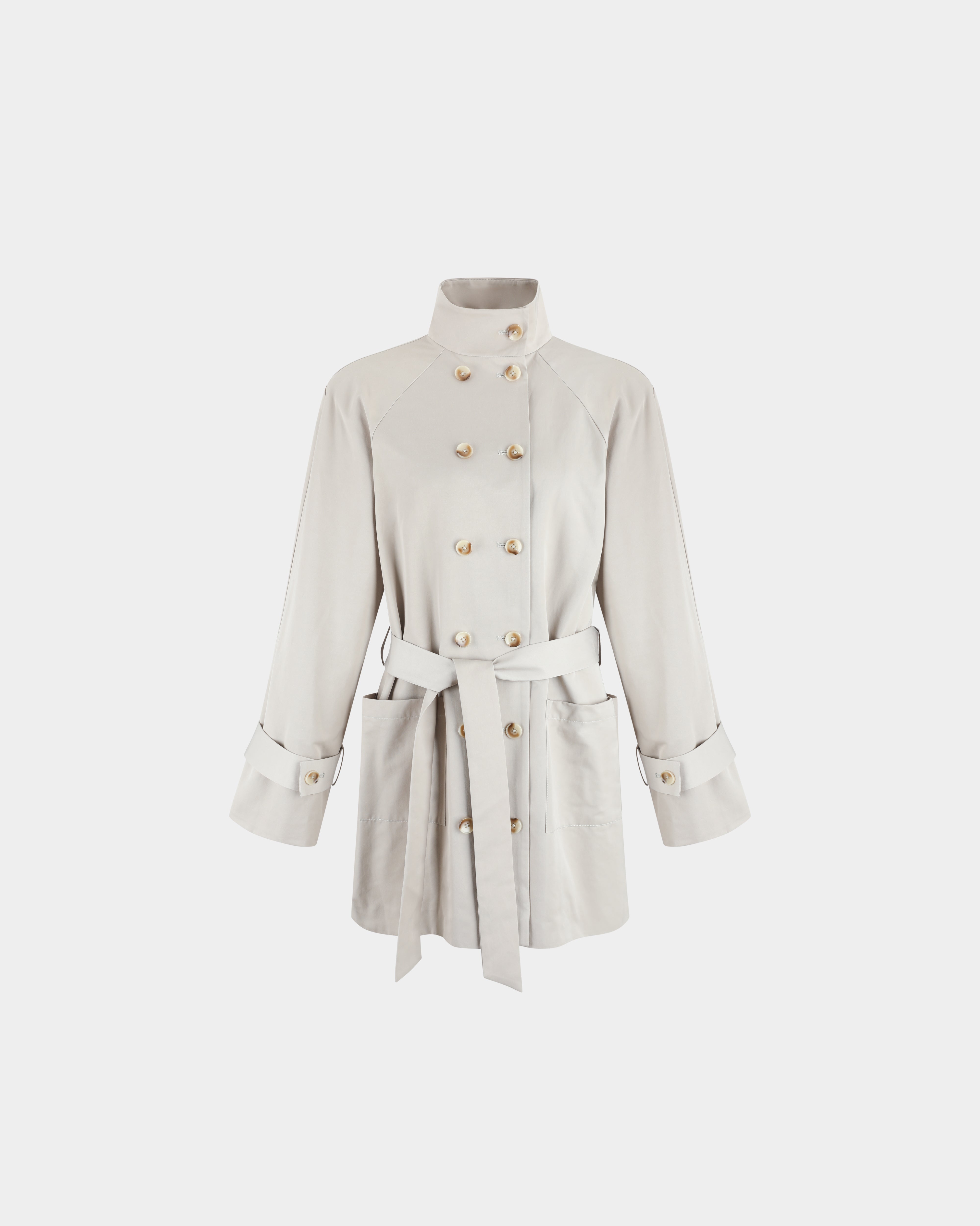 Island Fossil Beige Belted Jacket | Auteur Studio – auteurstudio