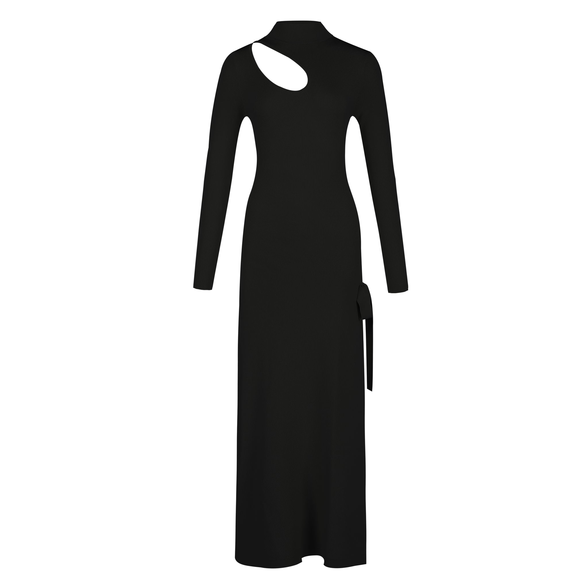 Aria Rib Dress - Black