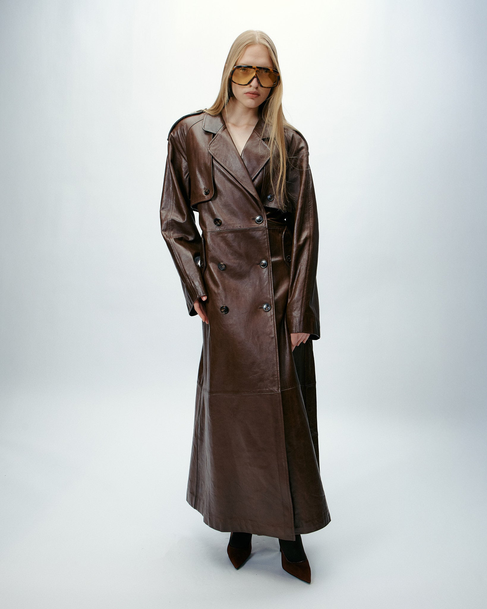Zeta Trenchcoat in Grey Brown