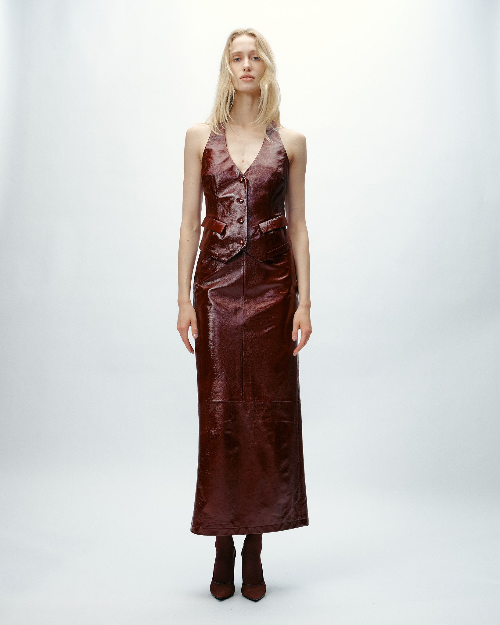 Sage Vest in Oxblood