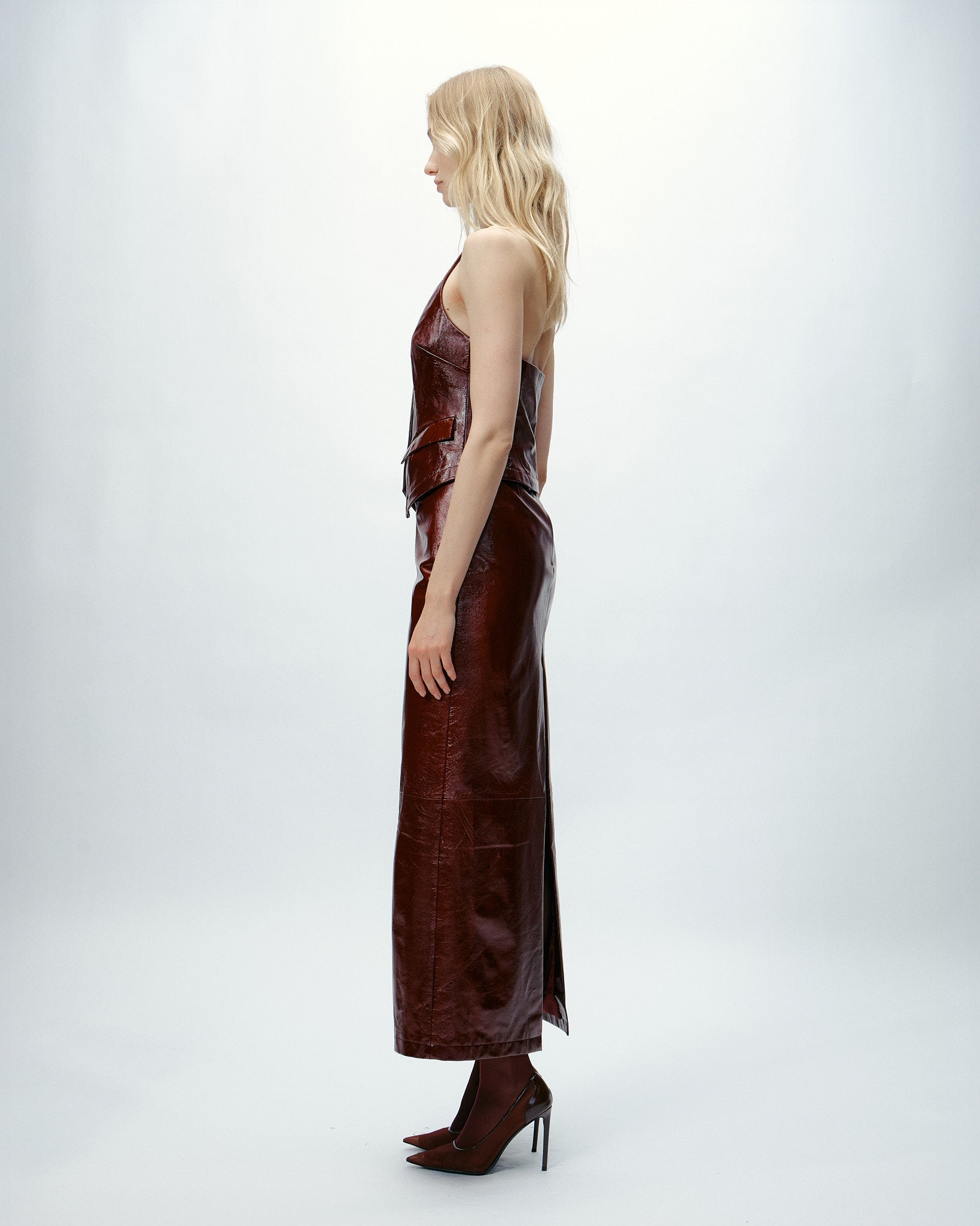 Sage Vest in Oxblood