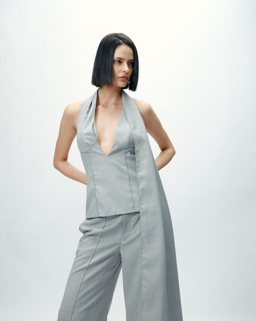 Hera top in Light Grey