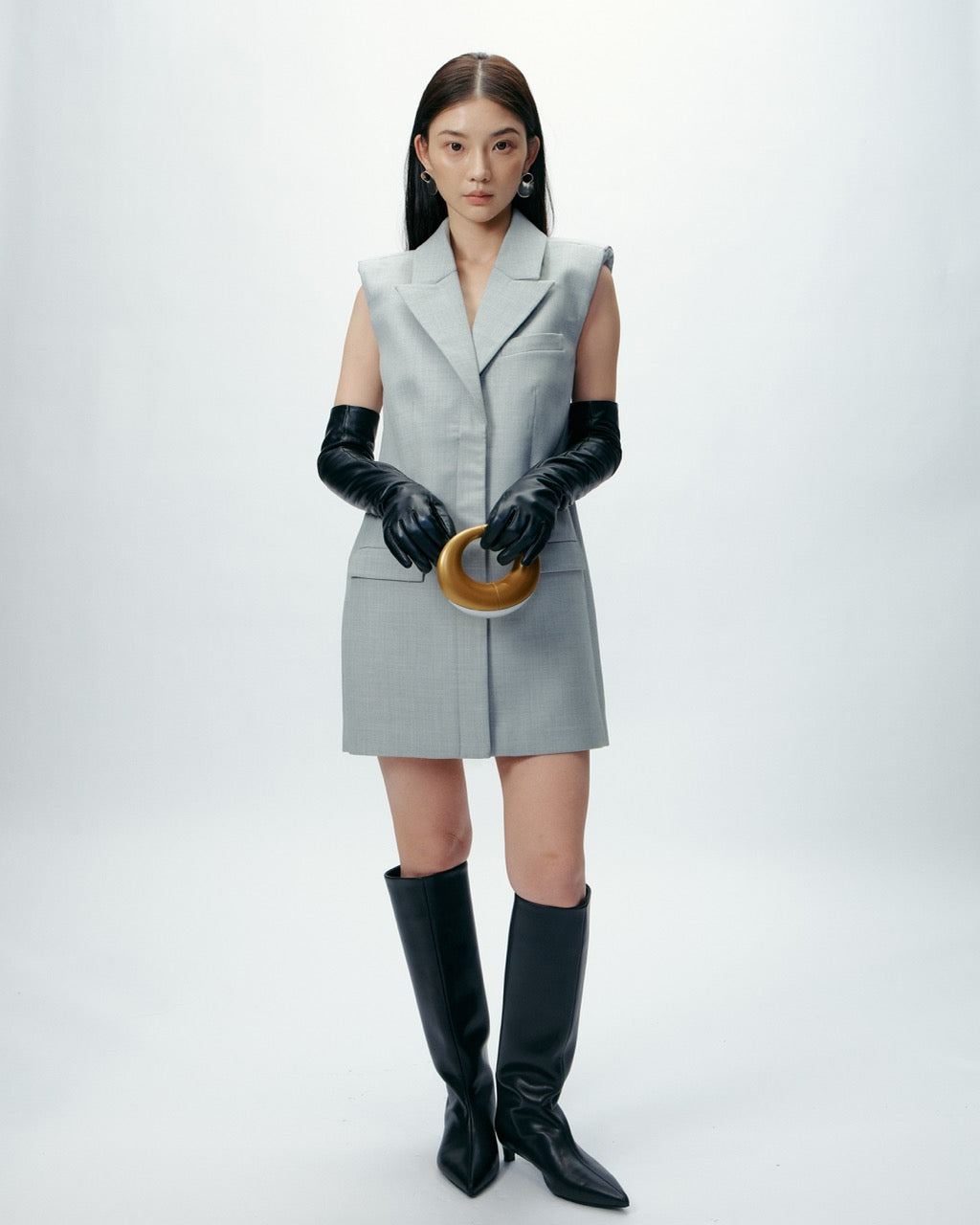 Galexa Dress in Light Grey
