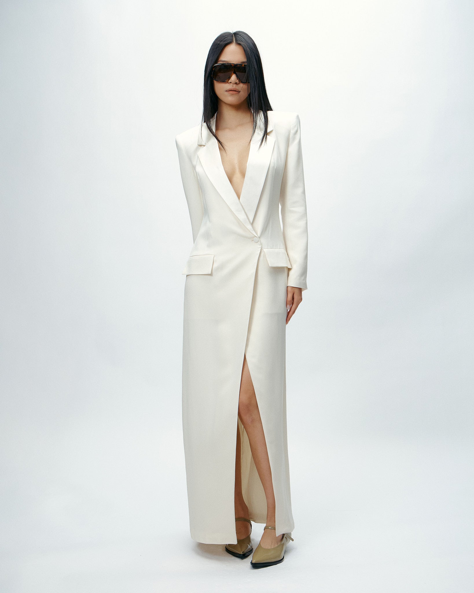 Solaris Dress in Bone White