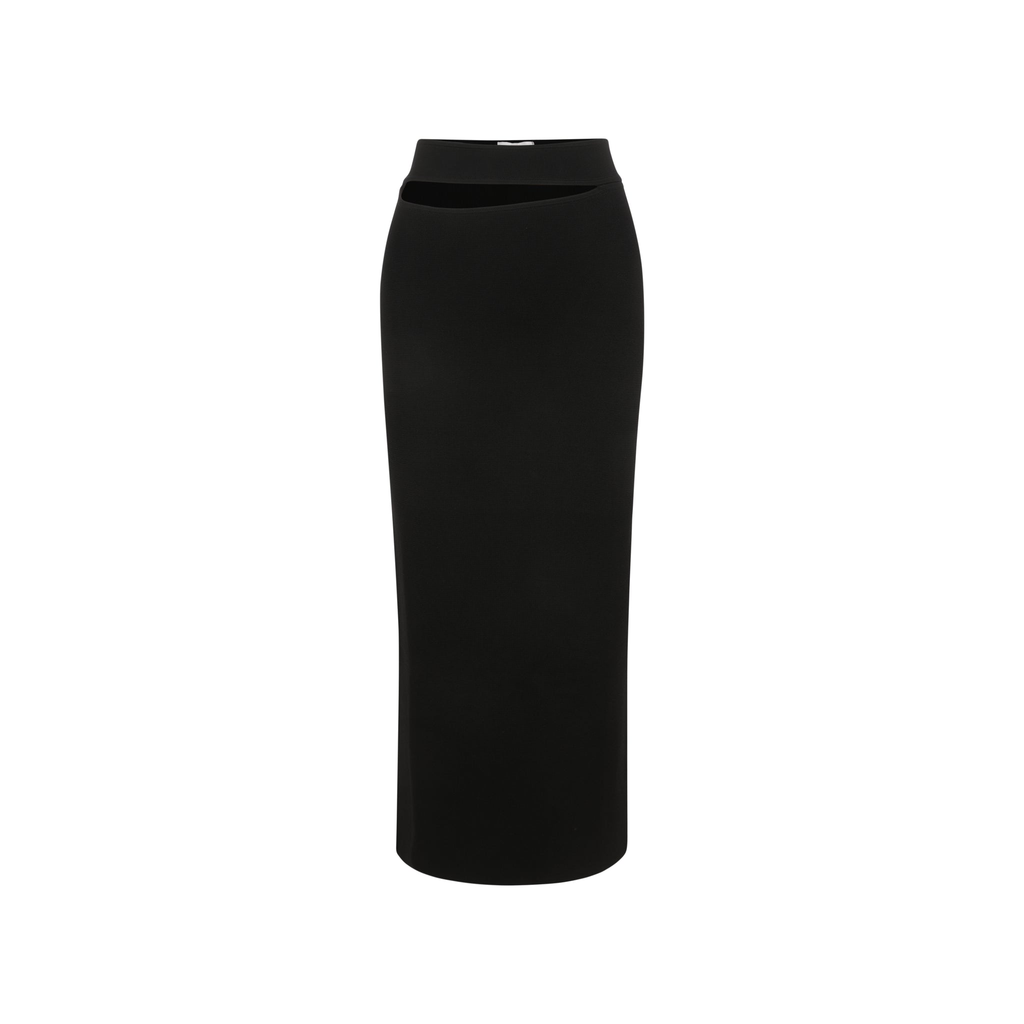 Alessia High Split Column Skirt-Black
