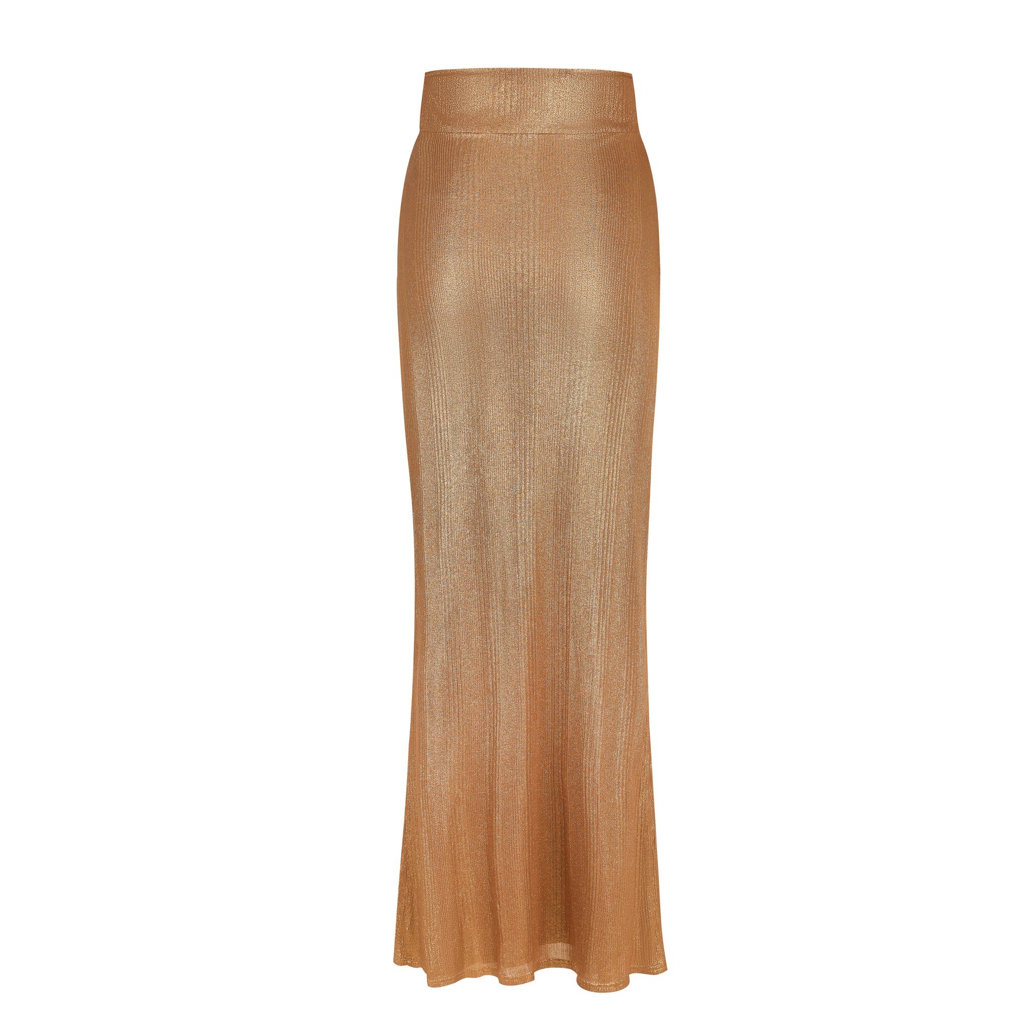 Uma Twisted Skirt - Laminated Gold Jersey