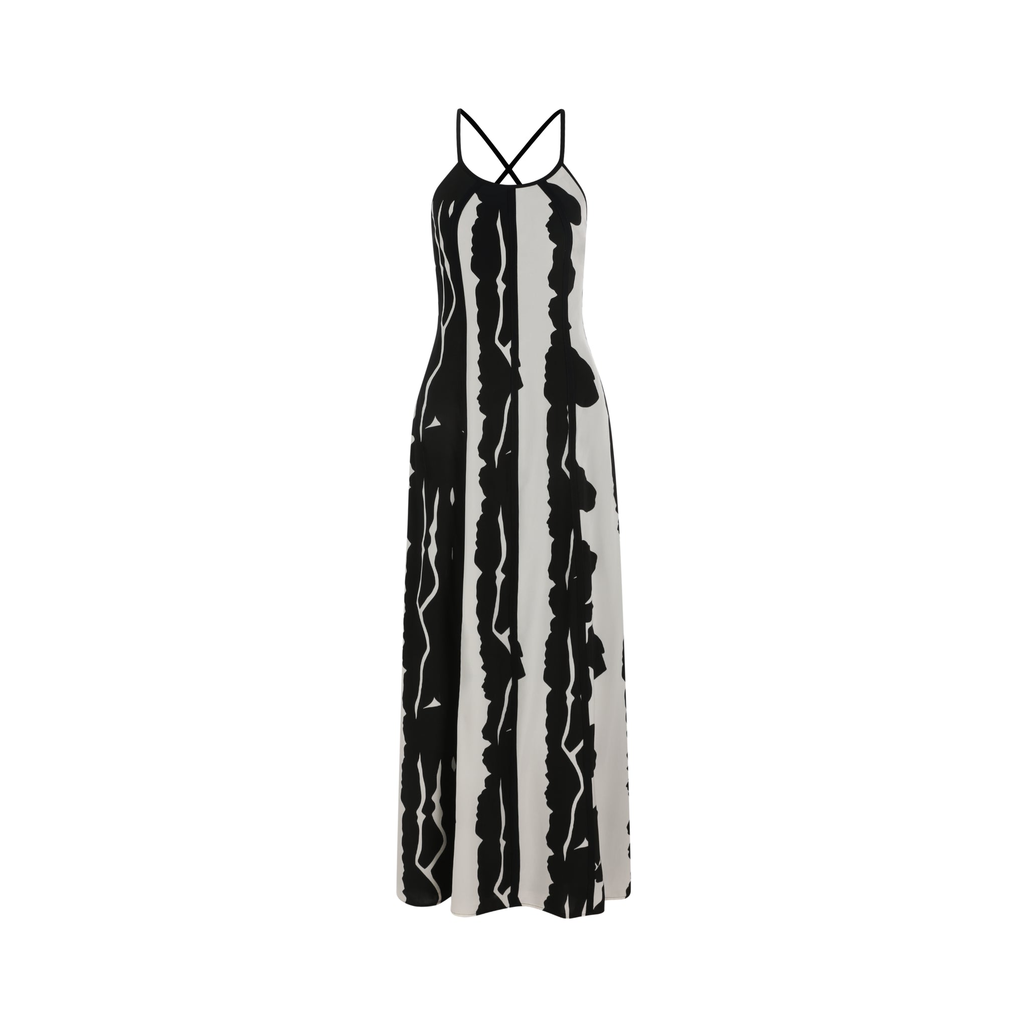 Caro Dress-Black And White Floral Print