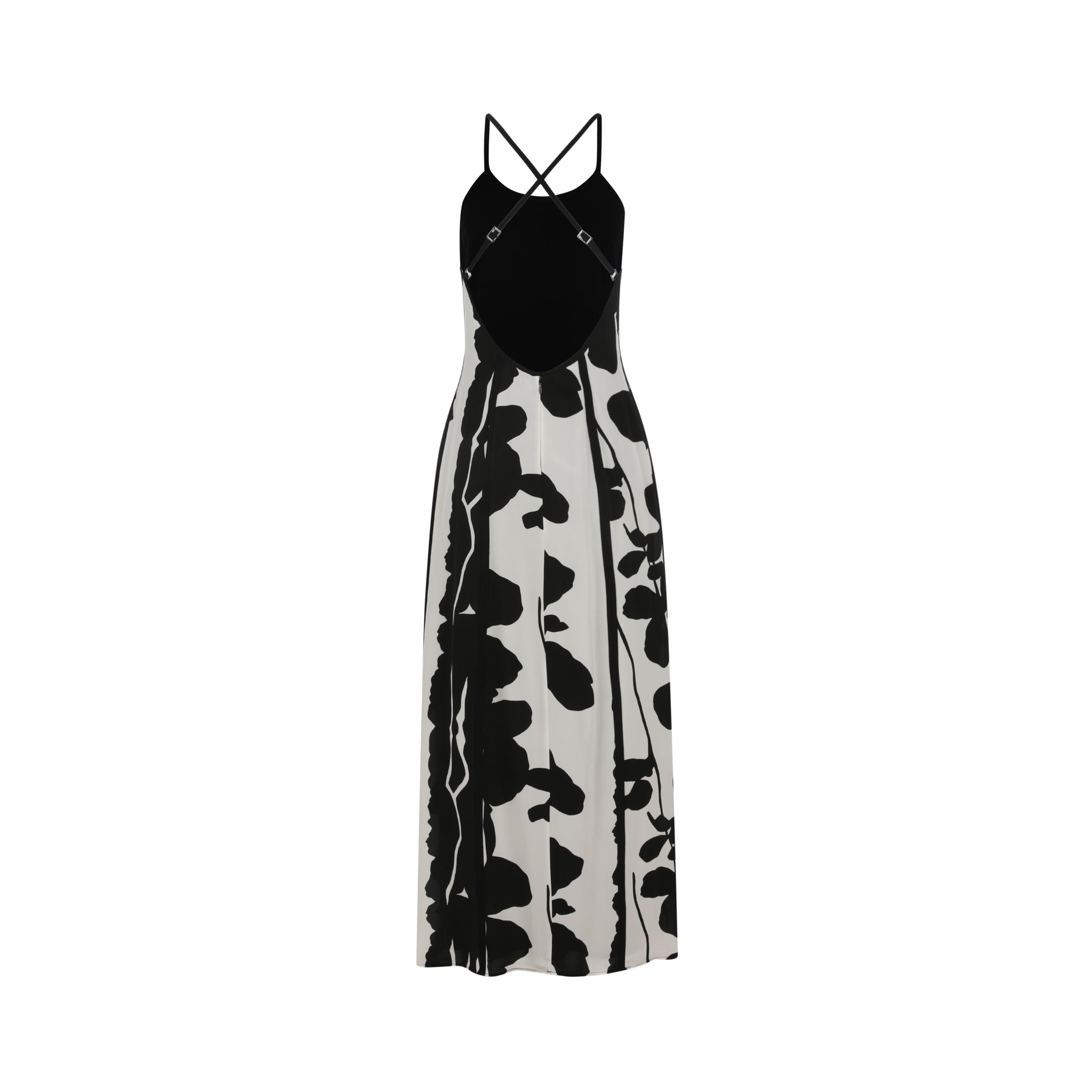 Caro Dress-Black And White Floral Print