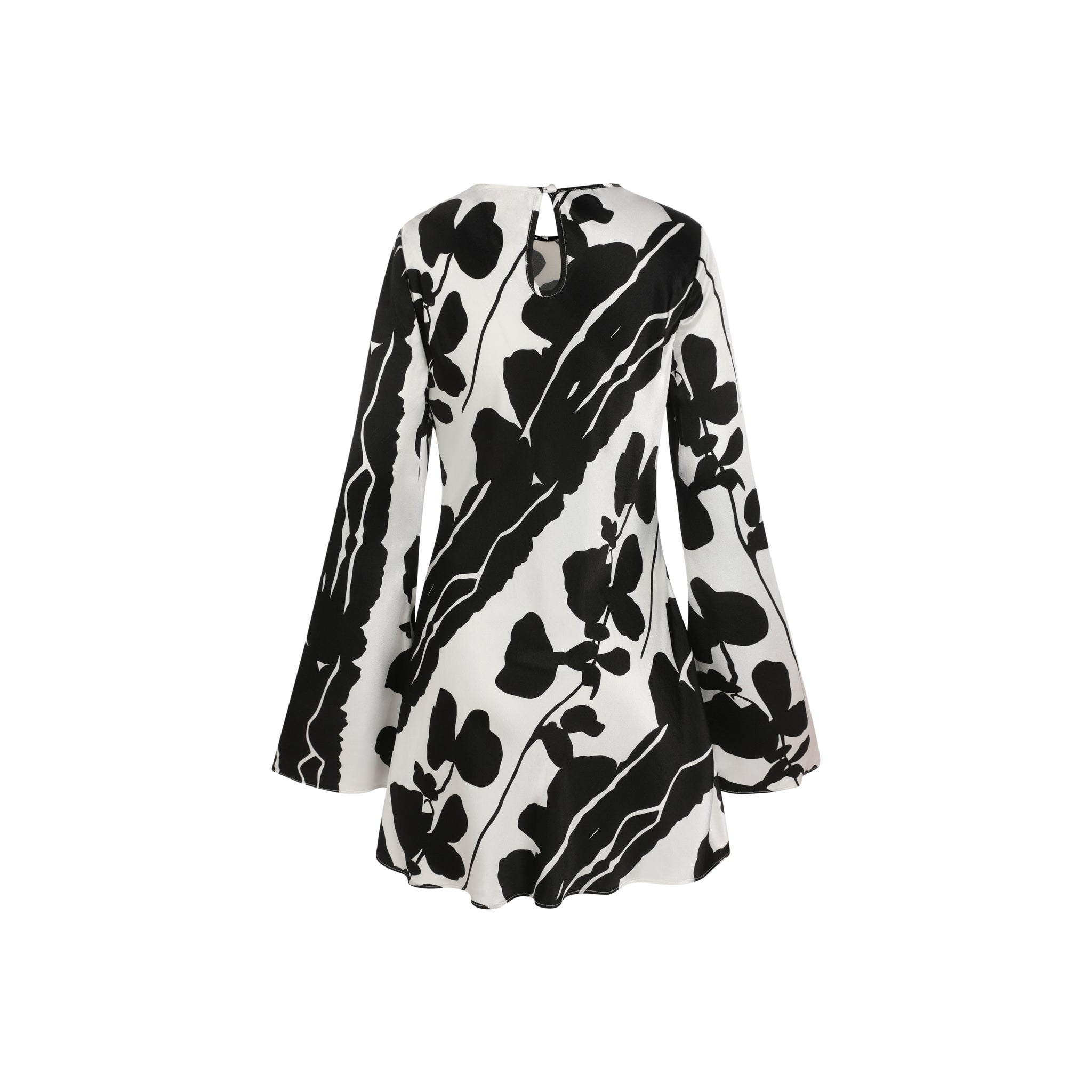 Zadie Mini Dress-Black And White Floral Print