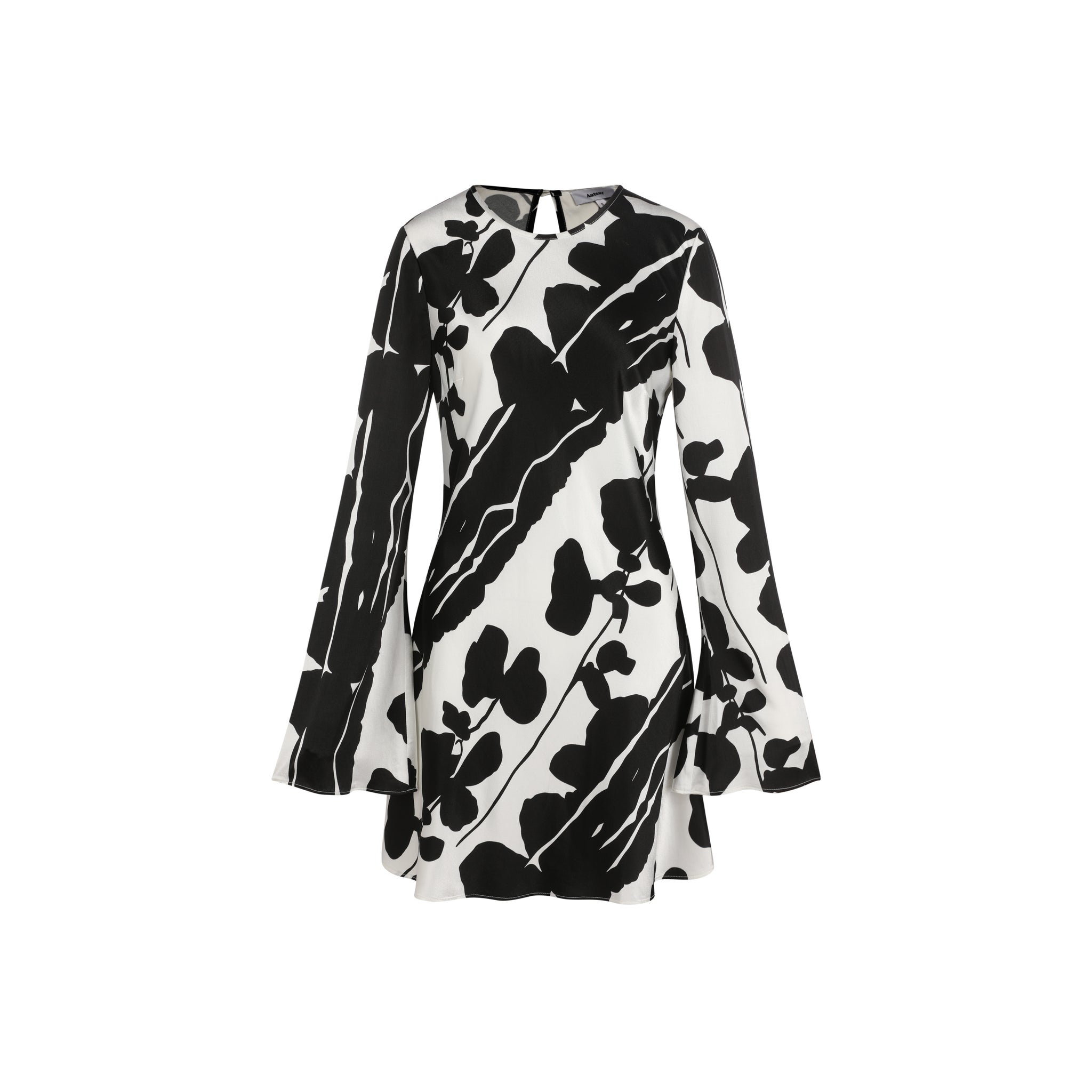 Zadie Mini Dress-Black And White Floral Print