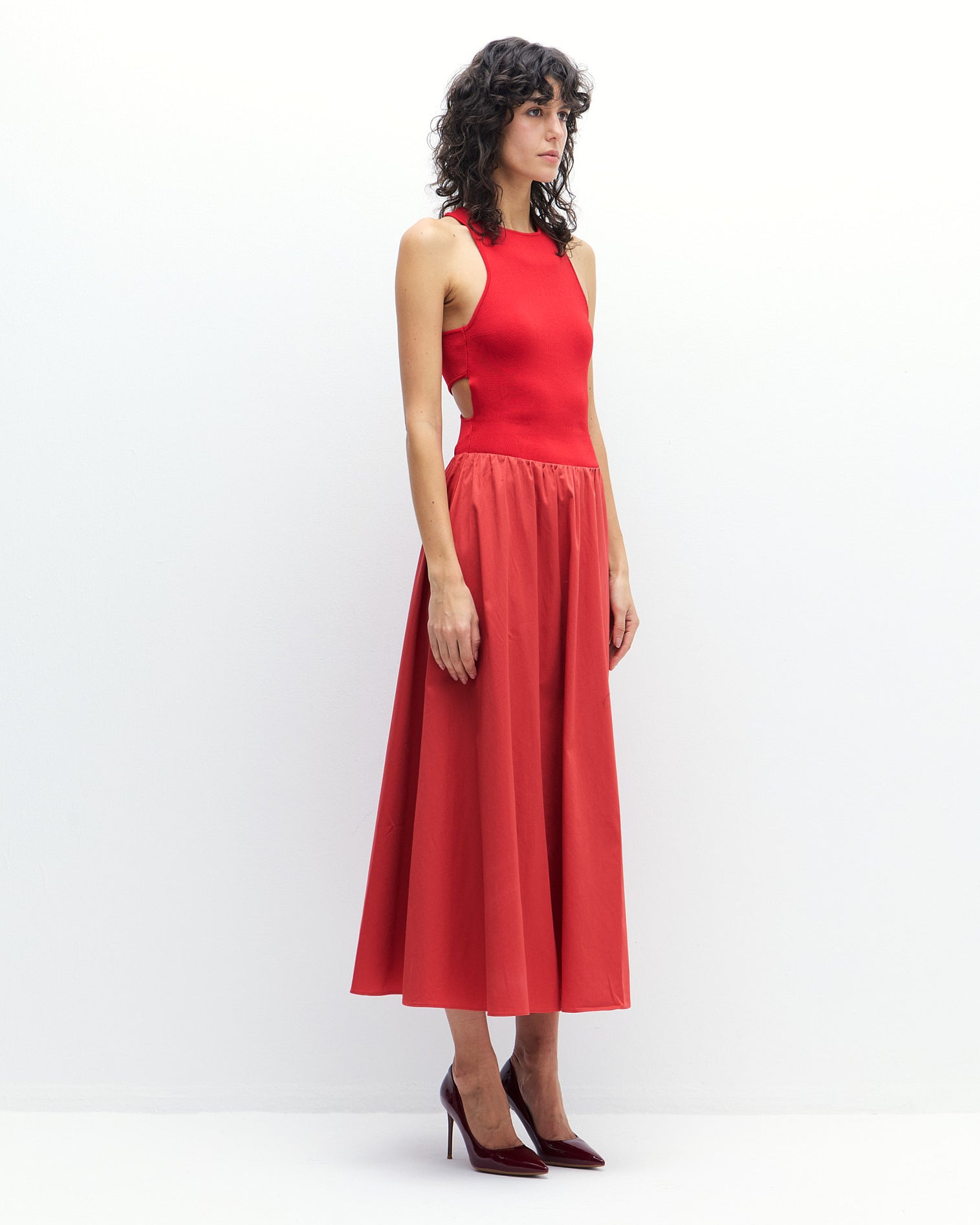 Agnes Dress in Red Dahlia