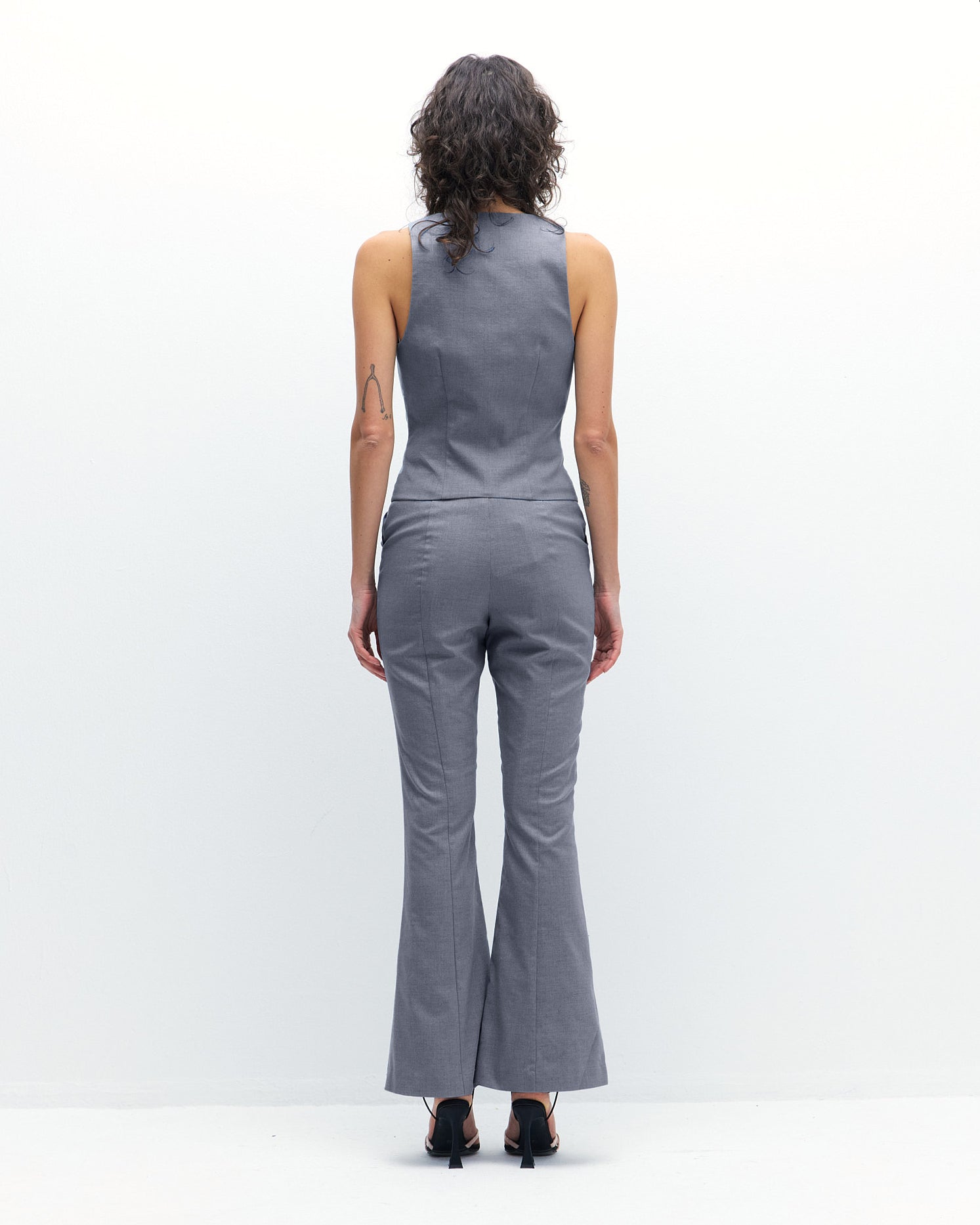 Juliette Vest in Blue-Grey