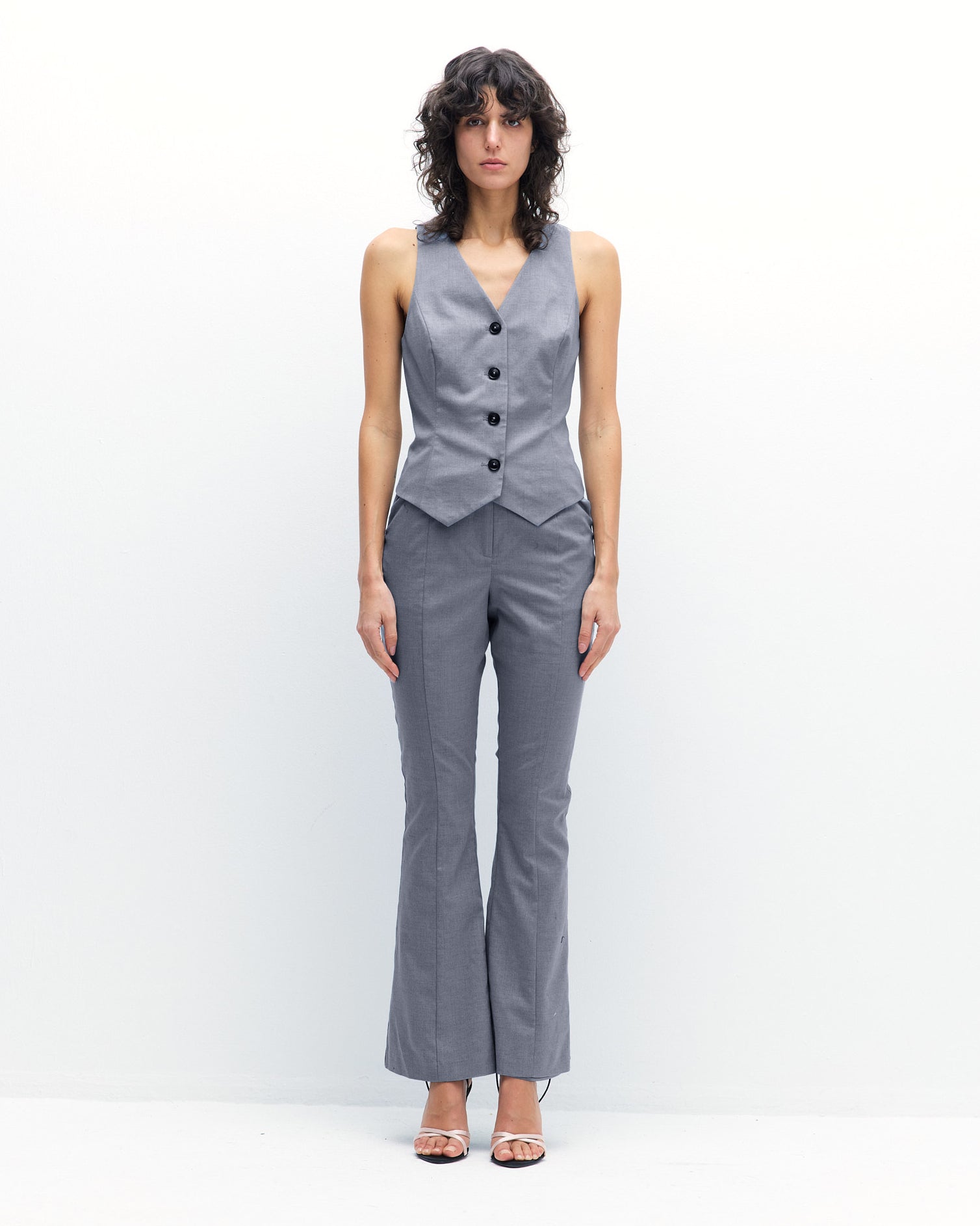 Juliette Vest in Blue-Grey