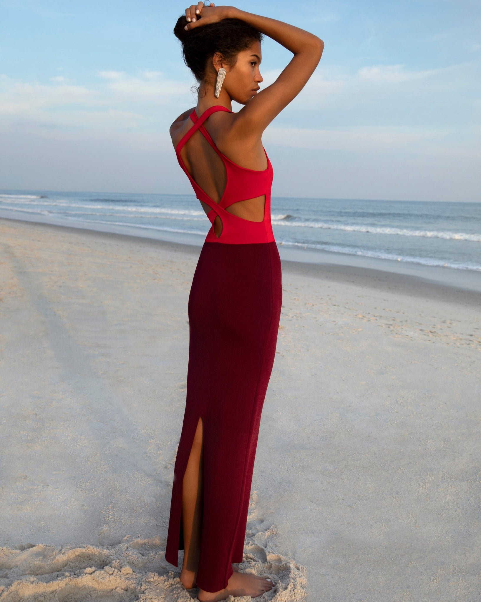 Ines Dress - Red And Burgundy
