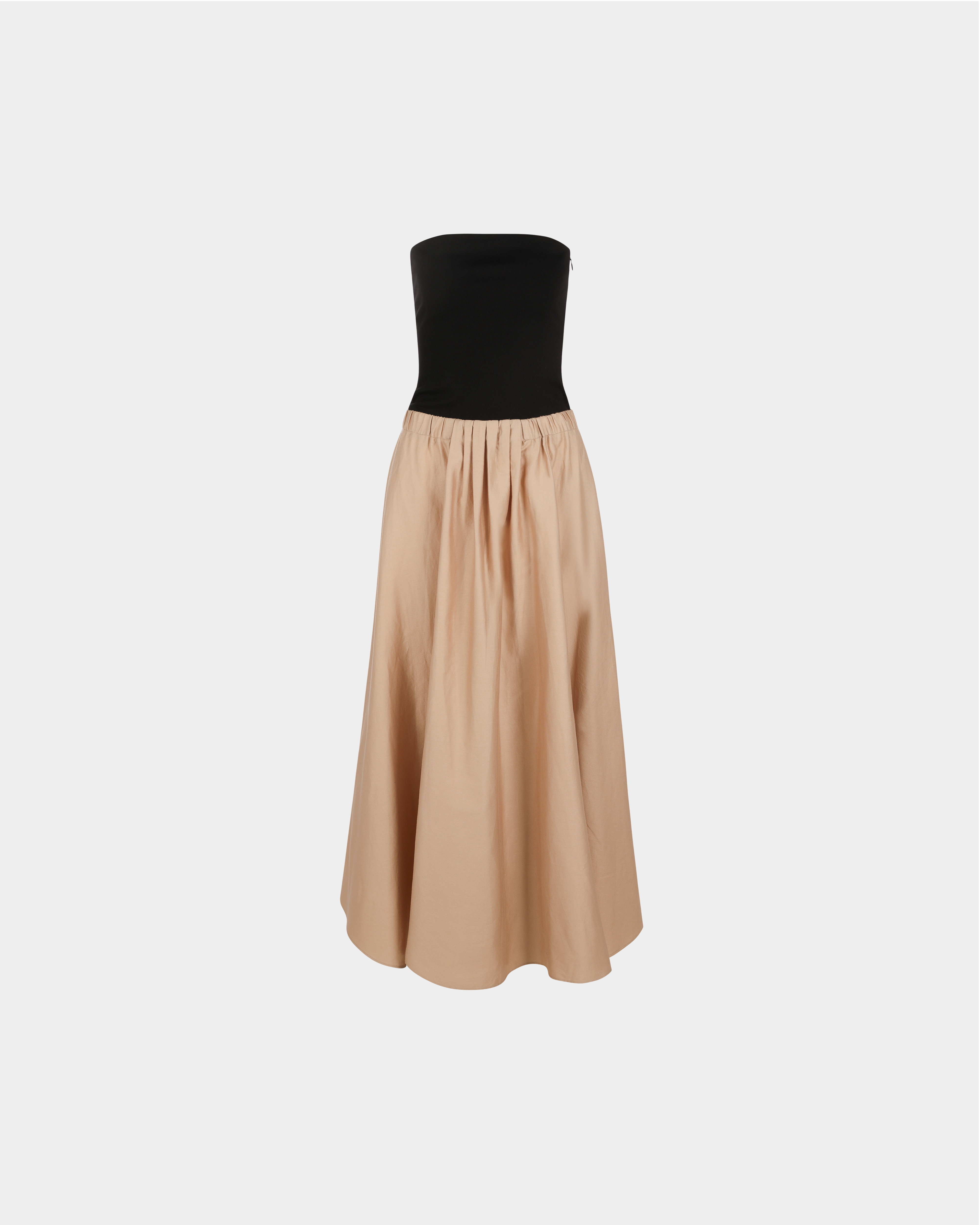 Alexandra Dress in Beige & Black