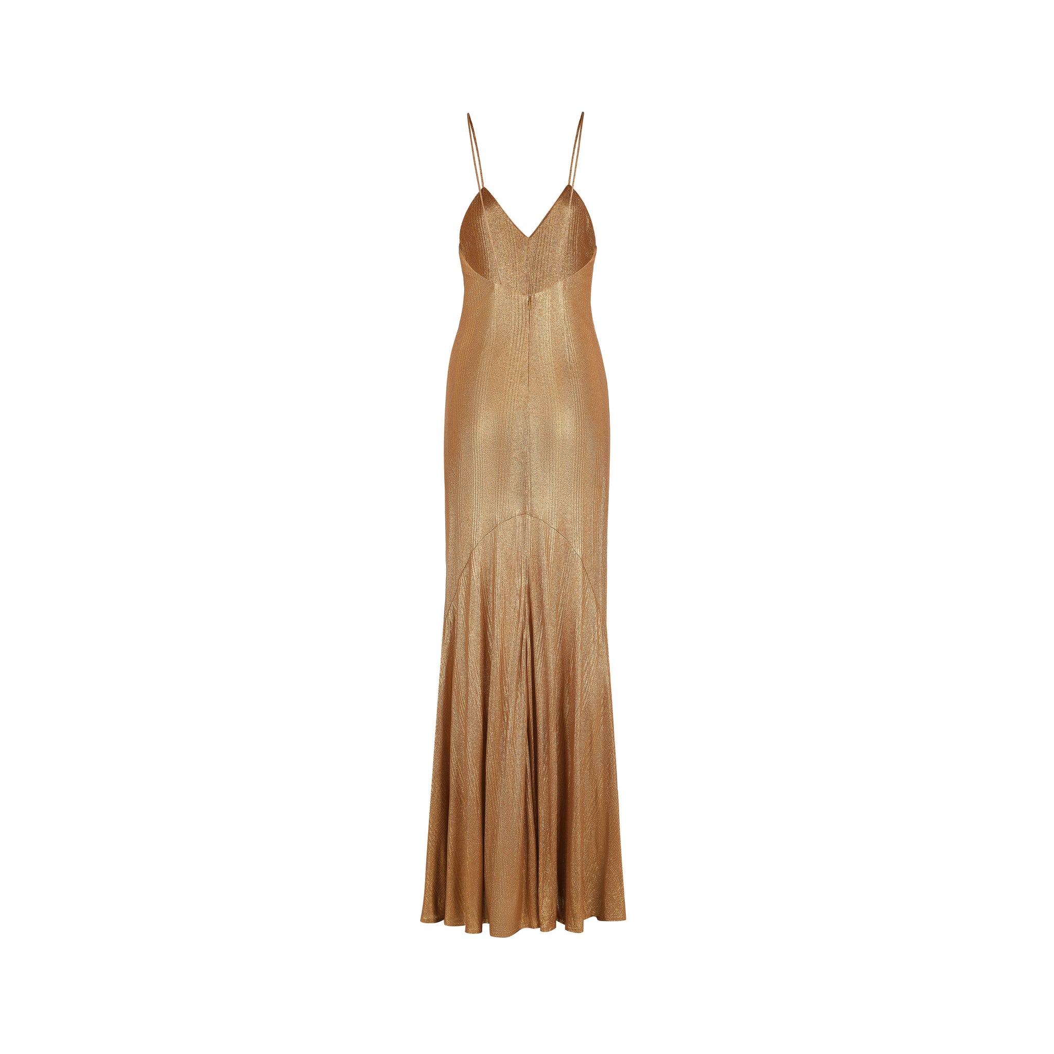 Milou Slip Dress - Laminated Gold Jersey