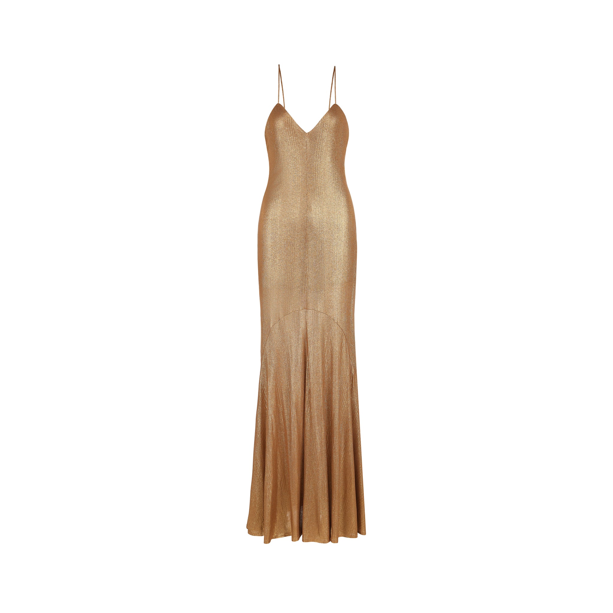 Milou Slip Dress - Laminated Gold Jersey