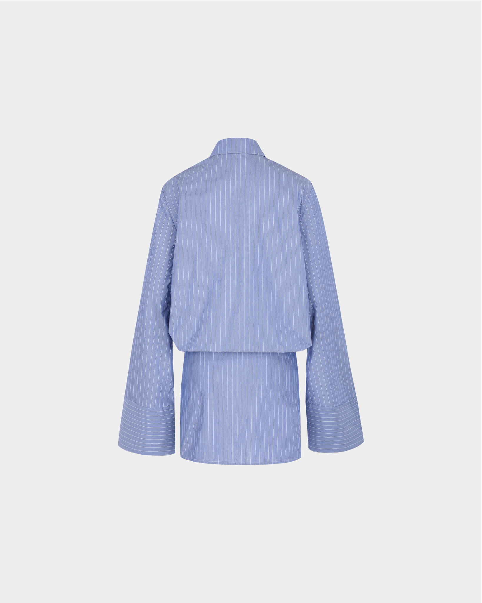 Yasmin Shirt Dress in Light Blue Pinstripe