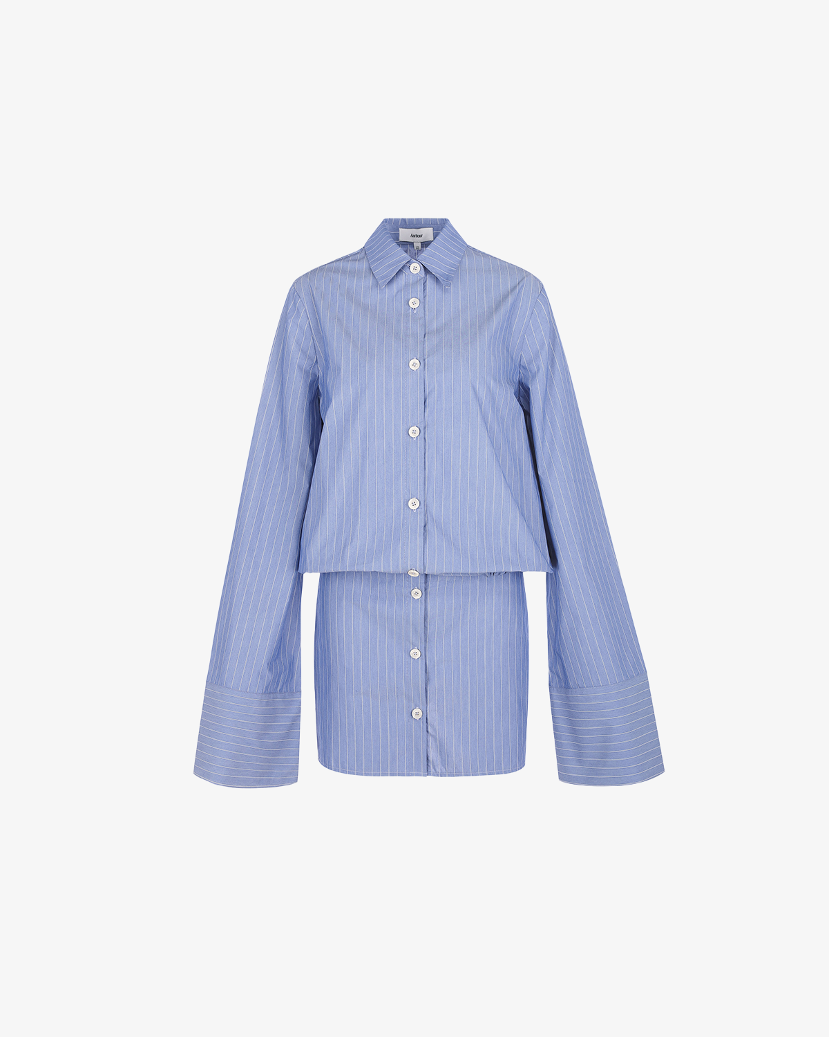 Yasmin Shirt Dress - Light Blue Pinstripe