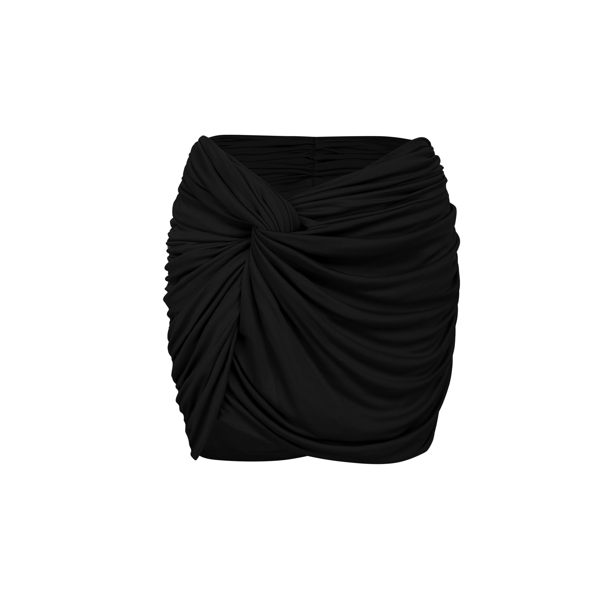 Clementine Draped Jersey Skirt - Black