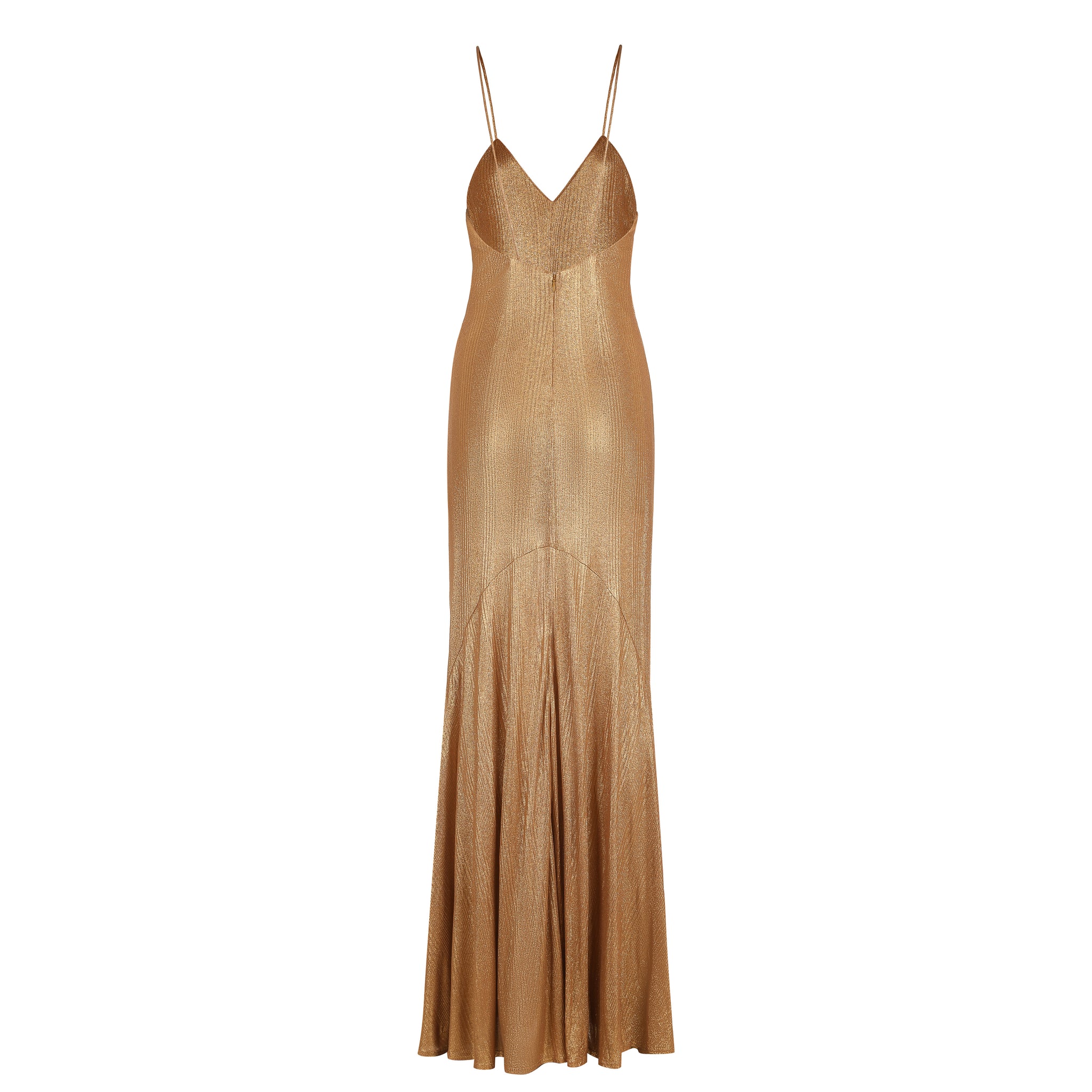 Milou Slip Dress - Laminated Gold Jerseys